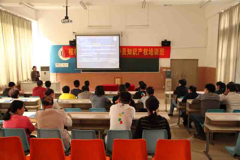 馬所長(zhǎng)在為中小學(xué)輔導(dǎo)員講授專利基礎(chǔ)知識(shí)
